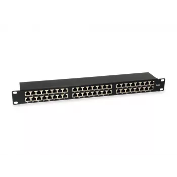 Equip 48-pordine Cat.6 varjestatud patch-paneel, must