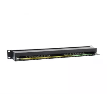 Equip 16-pordiline Cat.6 varjestatud jaotuspaneel, must, 10/100/1000Base-T(X), Gigabit Ethernet, 1000 Mbit/s, RJ-45, Cat6, riiulipaigaldus