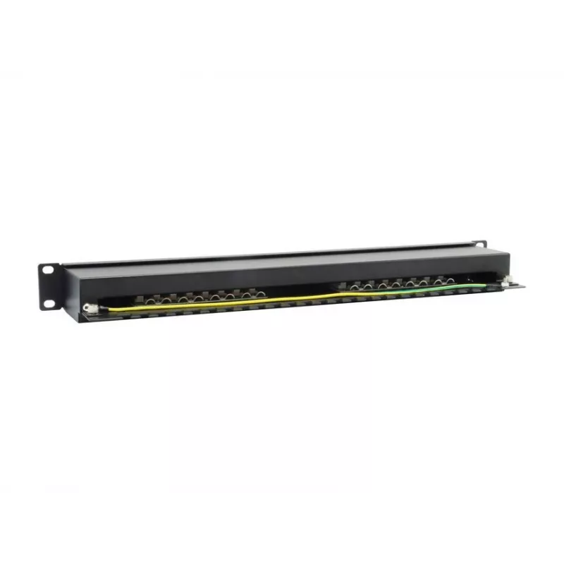 Equip 16-pordiline Cat.6 varjestatud jaotuspaneel, must, 10/100/1000Base-T(X), Gigabit Ethernet, 1000 Mbit/s, RJ-45, Cat6, riiulipaigaldus
