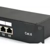 Equip 16-pordiline Cat.6 varjestatud jaotuspaneel, must, 10/100/1000Base-T(X), Gigabit Ethernet, 1000 Mbit/s, RJ-45, Cat6, riiulipaigaldus