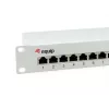 Equip 12-pordine Cat.6 varjestatud jaotuspaneel, helehall, Gigabit Ethernet, 1000 Mbit/s, RJ-45, Cat6, Cat6e, 1U, hall