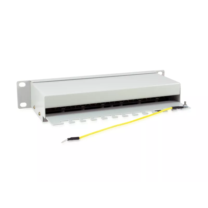 Equip 12-pordine Cat.6 varjestatud jaotuspaneel, helehall, Gigabit Ethernet, 1000 Mbit/s, RJ-45, Cat6, Cat6e, 1U, hall