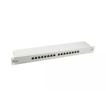 Equip 327316 Premium 16-pordiline Cat.5e varjestatud patch-paneel, helehall