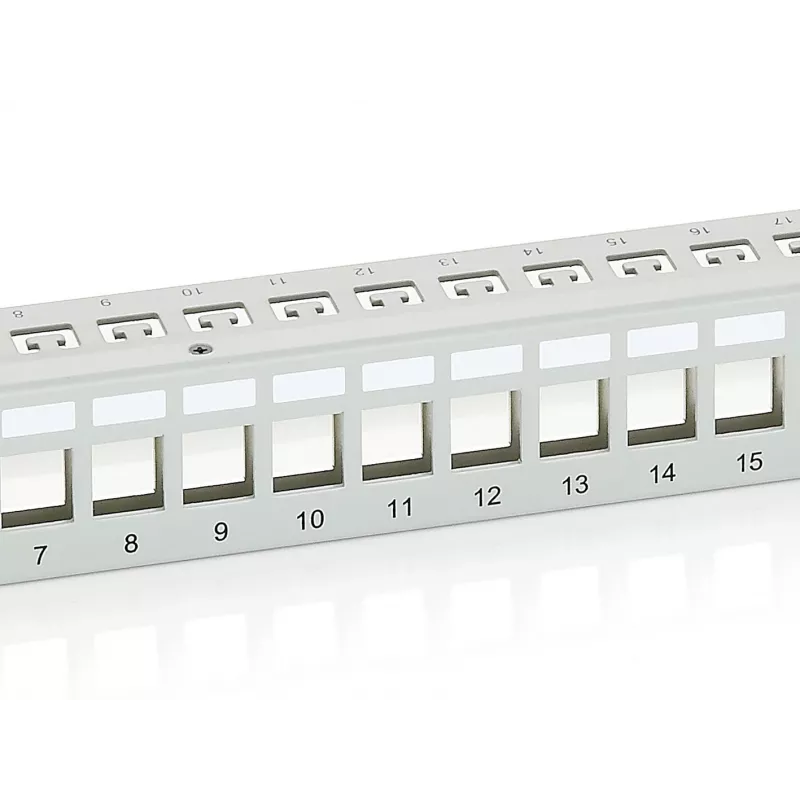 Equip 24-pordine Keystone Cat.6 varjestatud patch-paneel, helehall