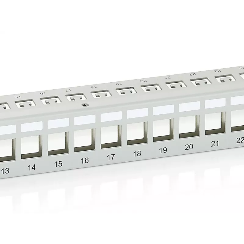 Equip 24-pordine Keystone Cat.6 varjestatud patch-paneel, helehall