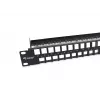 Equip 48-pordiline Keystone Cat.6 varjestamata paigalduspaneel, must, RJ-45, Cat6, 1U, must, teras, REACH, RoHS