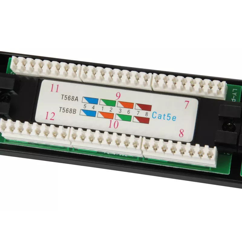 Equip 24-Port Cat.5e Unshielded Patch Panel, Must, Cat5e, Rack mounting, 1U, Must, RoHS, CE
