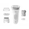 Epilaator BRAUN Silk-épil 7 7-041 — juhtmevaba märg- ja kuivepilaator MicroGrip, massaaži, pardli ja bikiinitrimmeriga, hall/valge