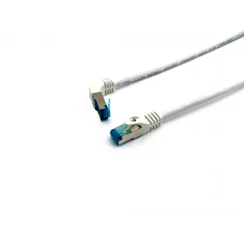 Võrgukaabel Equip Cat.6A S/FTP nurkne otse RJ-45 1,0 m valge