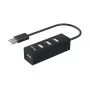 Equip 4-pordiline USB 2.0 jaotur, USB 2.0, USB 2.0, 480 Mbit/s, Must, Hiina, CE, RoHS