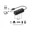 Equip 4-pordiline USB 2.0 jaotur, USB 2.0, USB 2.0, 480 Mbit/s, Must, Hiina, CE, RoHS