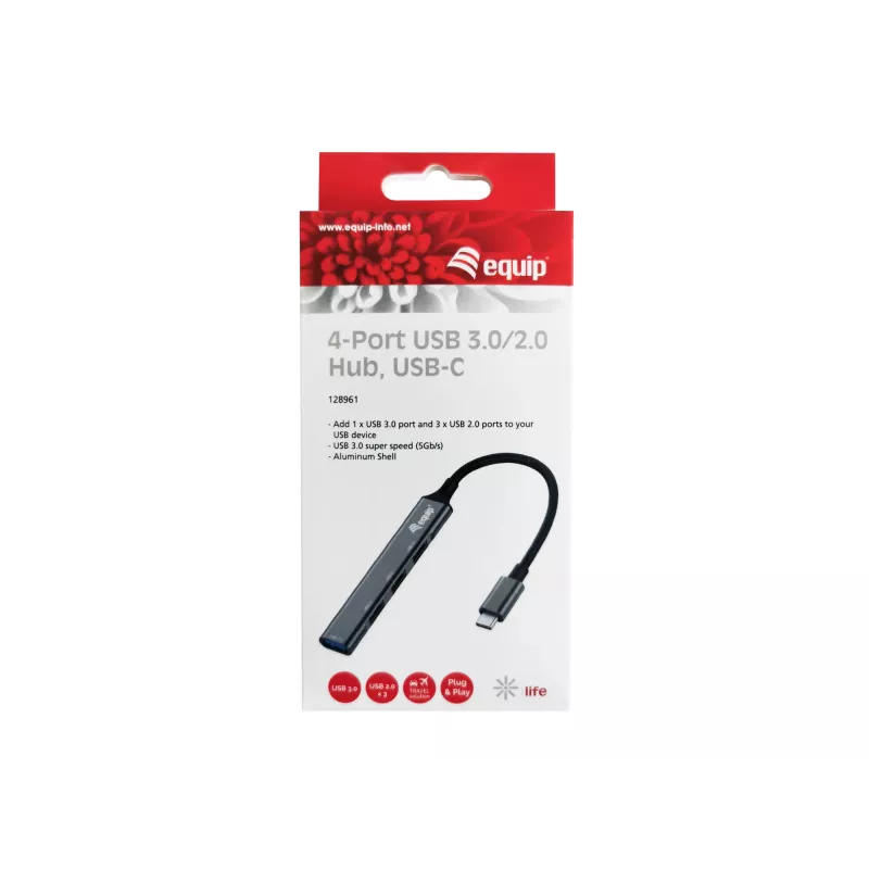 USB Hub Equip 4-Port USB 3.0/2.0 Hub USB-C