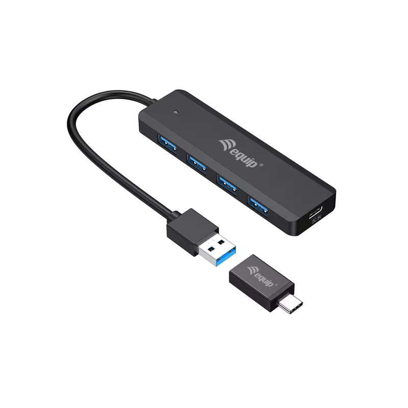 4-Port USB 3.2 Gen 1 Hub Equip with USB-C Adapter Must 5000 Mbit/s