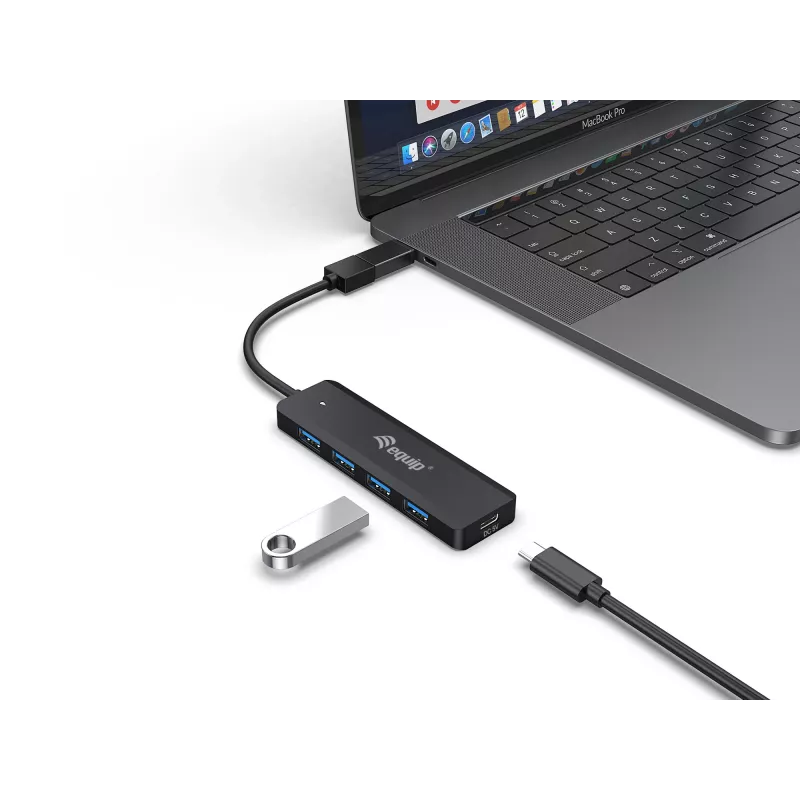 4-Port USB 3.2 Gen 1 Hub Equip with USB-C Adapter Must 5000 Mbit/s