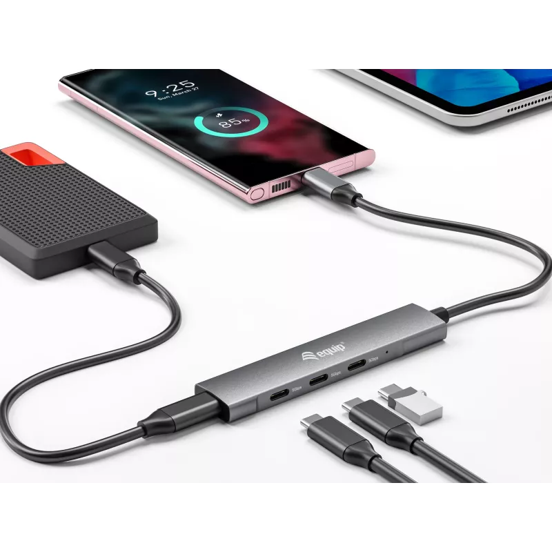 Equip USB-C 4-pordiline USB 3.2 Gen 1 jaotur