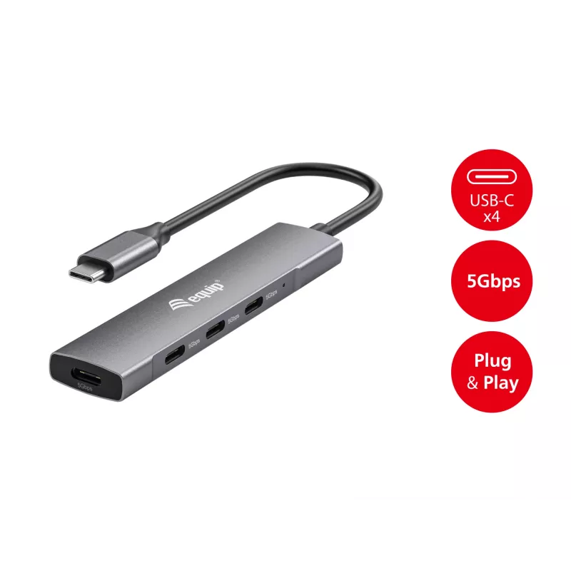Equip USB-C 4-pordiline USB 3.2 Gen 1 jaotur