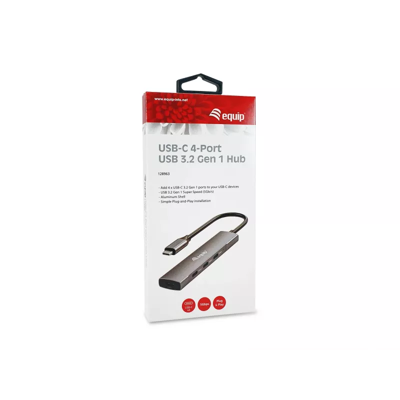 Equip USB-C 4-pordiline USB 3.2 Gen 1 jaotur
