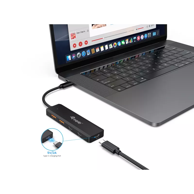 Equip USB-C 4-pordiline USB 3.2 Gen 2 (10 Gbps) jaotur, USB-C x 2, USB-A x 2