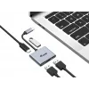 Equip USB-C 4 in 1 Dual HDMI Adapter, USB 3.2 Gen 1 (3.1 Gen 1) Type-C, hõbedane, 4K Ultra HD, 30 Hz, HDMI, alumiinium