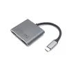 Equip USB-C 4 in 1 Dual HDMI Adapter, USB 3.2 Gen 1 (3.1 Gen 1) Type-C, hõbedane, 4K Ultra HD, 30 Hz, HDMI, alumiinium