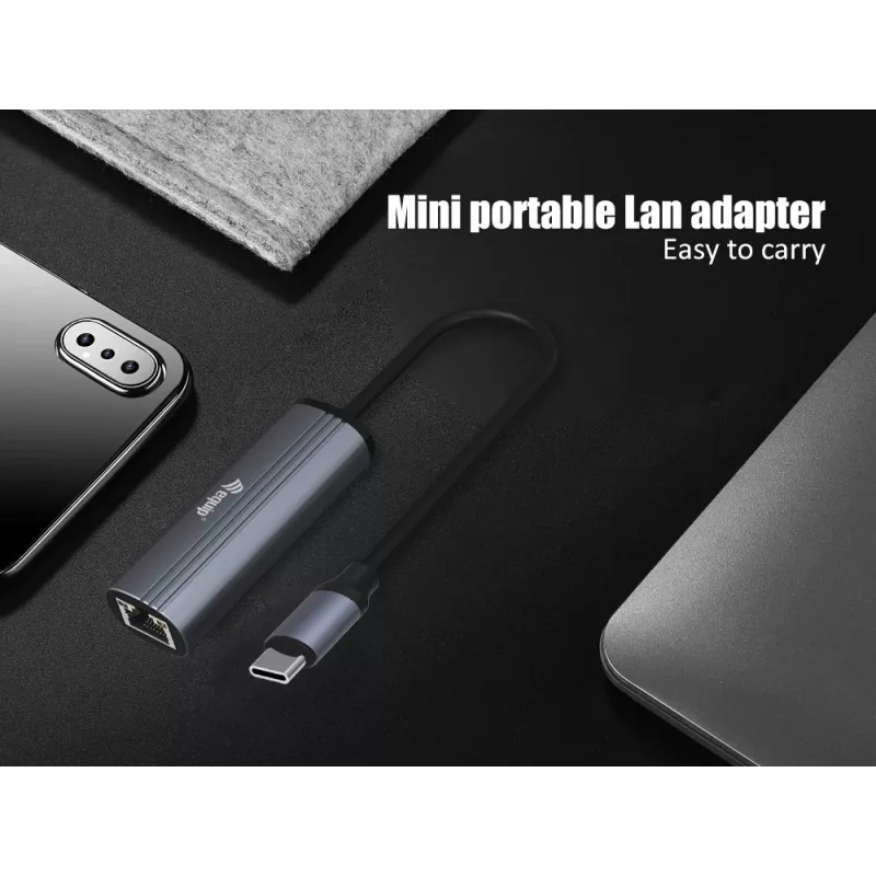 Equip USB-C — RJ45 Gigabit võrk + PD Adapter USB USB-C 100W