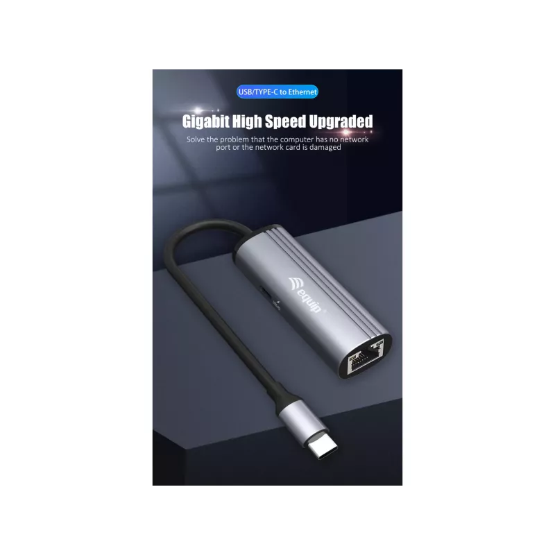Equip USB-C — RJ45 Gigabit võrk + PD Adapter USB USB-C 100W