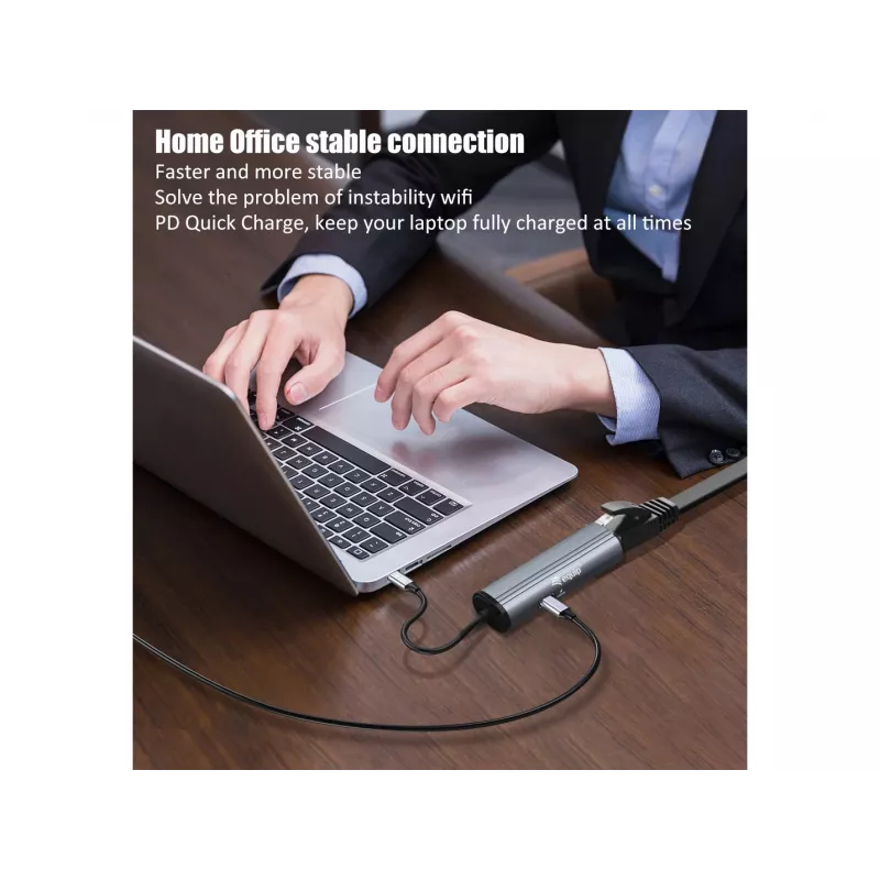 Equip USB-C — RJ45 Gigabit võrk + PD Adapter USB USB-C 100W