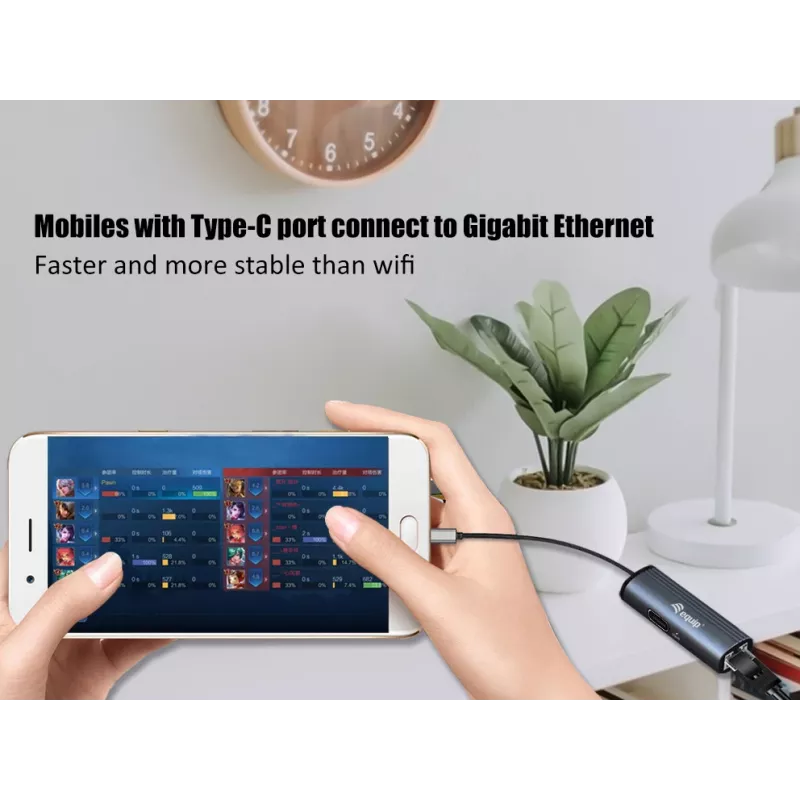 Equip USB-C — RJ45 Gigabit võrk + PD Adapter USB USB-C 100W