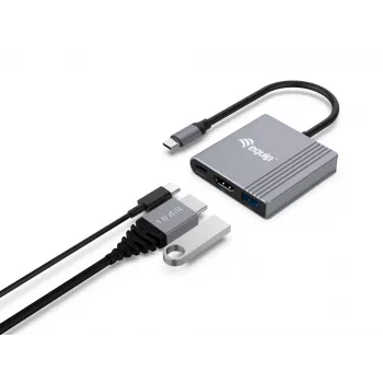 Equip 3-ühes USB-C HDMI / USB-A / USB PD adapter, 3.2 Gen 1 (3.1 Gen 1), USB USB-C, HDMI-väljund, 3840 x 2160 pikslit