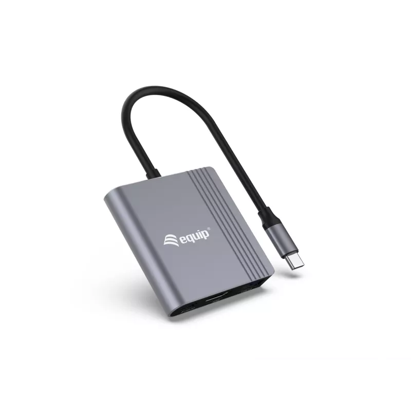 Equip 3-ühes USB-C HDMI / USB-A / USB PD adapter, 3.2 Gen 1 (3.1 Gen 1), USB USB-C, HDMI-väljund, 3840 x 2160 pikslit