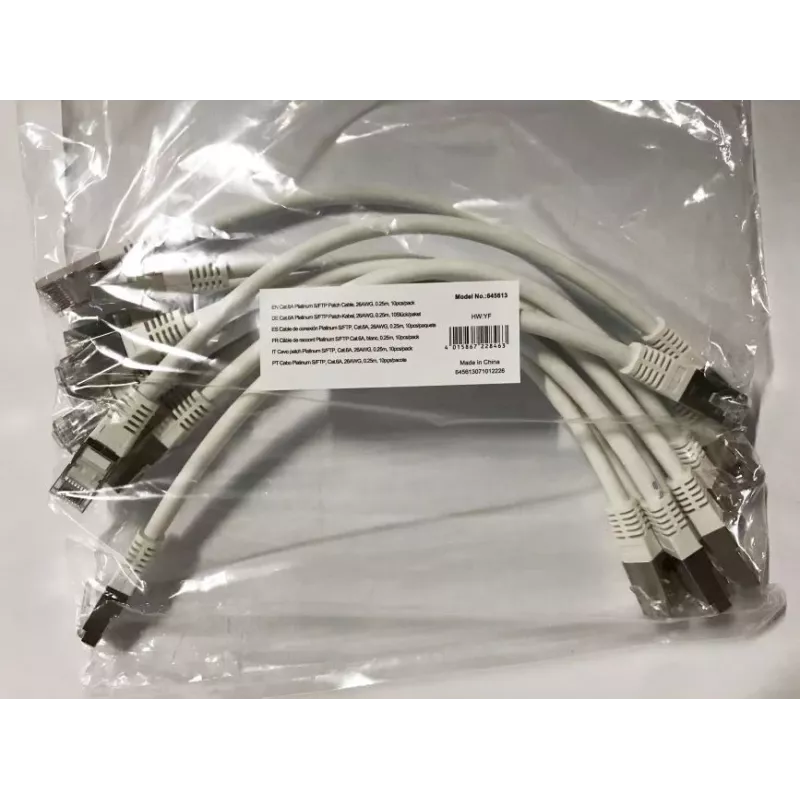 Equip Cat.6A Platinum S/FTP patch-kaabel, Valge, 0.25m, 10pcs/set