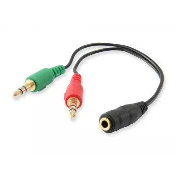 Equip Audio jagamiskaabel, must, 3,5 mm, 2 x 3,5 mm, emane, isane, polüvinüülkloriid (PVC)