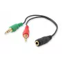 Equip Audio jagamiskaabel, must, 3,5 mm, 2 x 3,5 mm, emane, isane, polüvinüülkloriid (PVC)