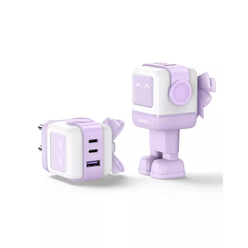 Ugreen Nexode RG 65W 3-pordiga GaN laadija Mobiilne arvuti, Mobiiltelefon, Hiir, Sülearvuti, Akupank, Telefon Roosa Vahelduvvool Kiirlaadimine Siseruumides