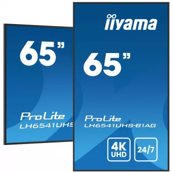iiyama LH6541UHS-B1AG Signage-ekraan 163,8 cm (64,5 tolli) LCD 500 cd/m² 4K Ultra HD Must 24/7