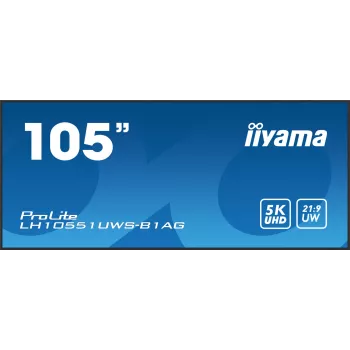 iiyama LH10551UWS-B1AG Signage Display Digitaalne infokuva lameekraan 2.67 m (105 tolli) LED 500 cd/m² UltraWide 5K HD Must 24/7