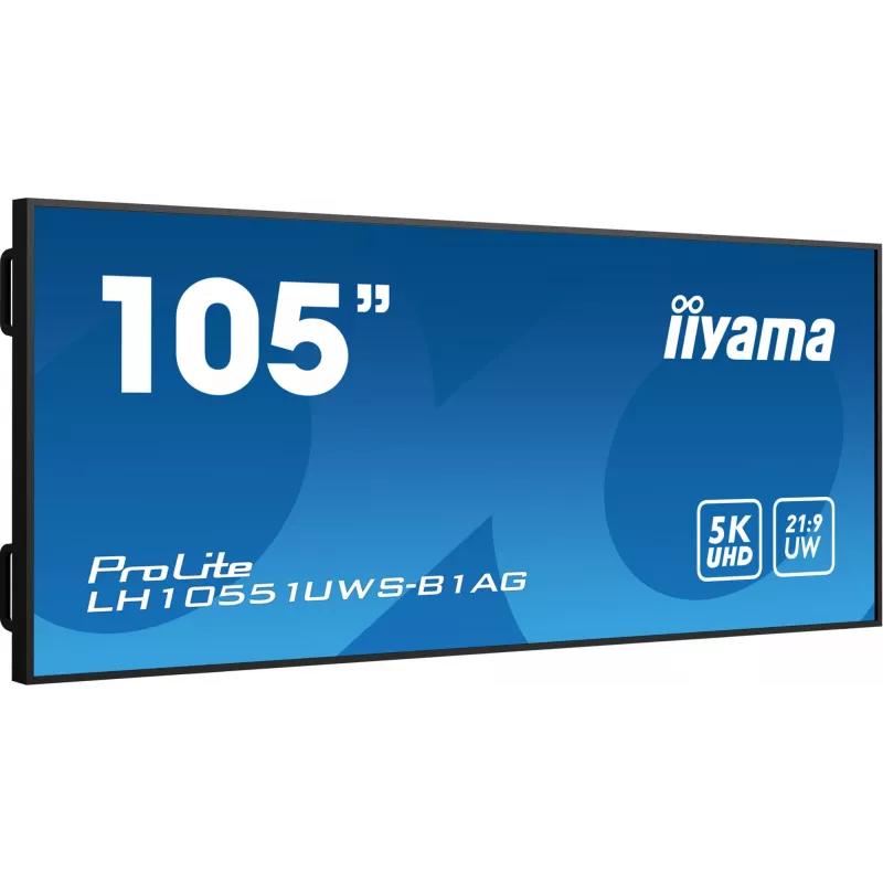 iiyama LH10551UWS-B1AG Signage Display Digitaalne infokuva lameekraan 2.67 m (105 tolli) LED 500 cd/m² UltraWide 5K HD Must 24/7