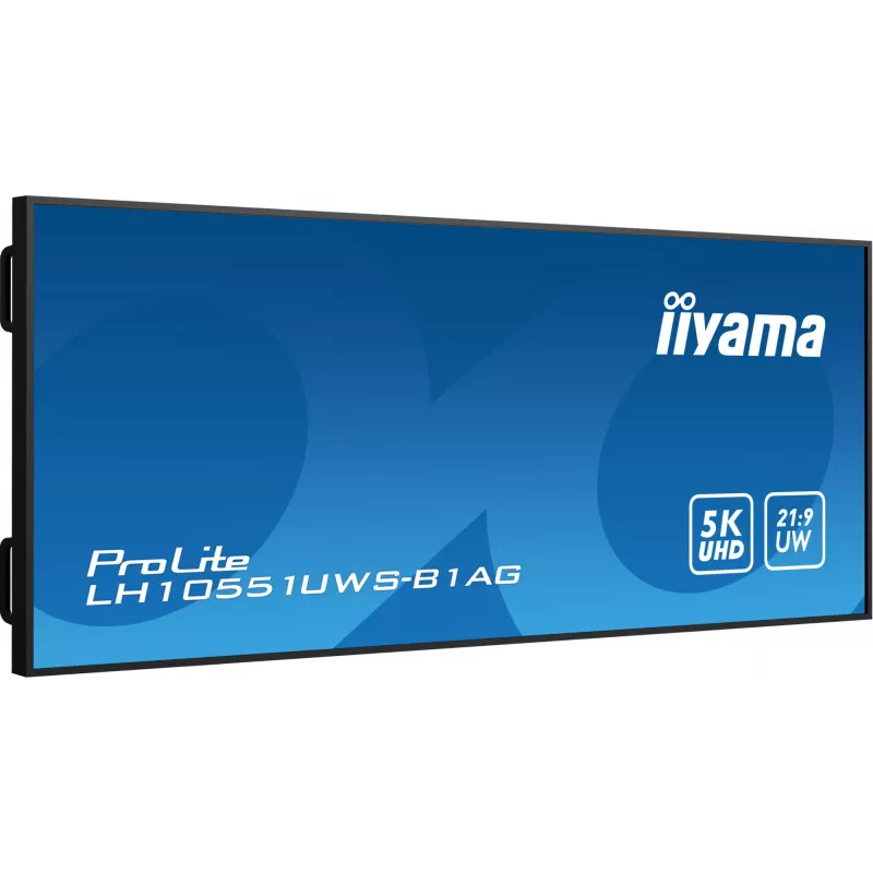 iiyama LH10551UWS-B1AG Signage Display Digitaalne infokuva lameekraan 2.67 m (105 tolli) LED 500 cd/m² UltraWide 5K HD Must 24/7