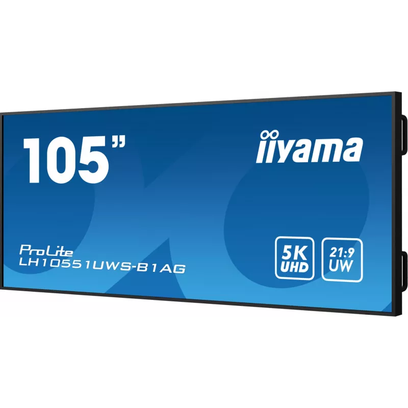 iiyama LH10551UWS-B1AG Signage Display Digitaalne infokuva lameekraan 2.67 m (105 tolli) LED 500 cd/m² UltraWide 5K HD Must 24/7