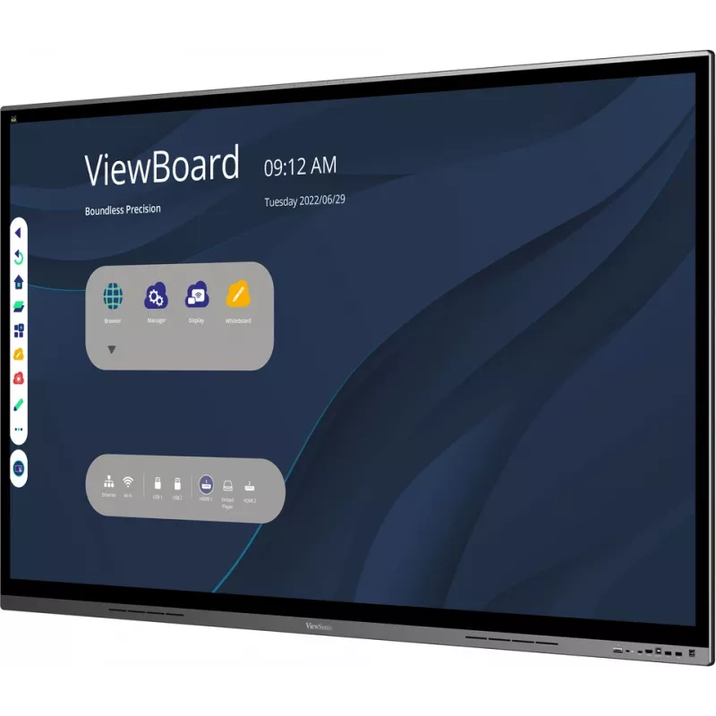 Viewsonic IFP7562 Signage Display Interaktiivne lameekraan 190.5 cm (75 tolli) LED Wi-Fi 350 cd/m² 4K Ultra HD Must Puuteekraan Sisseehitatud protsessor Android