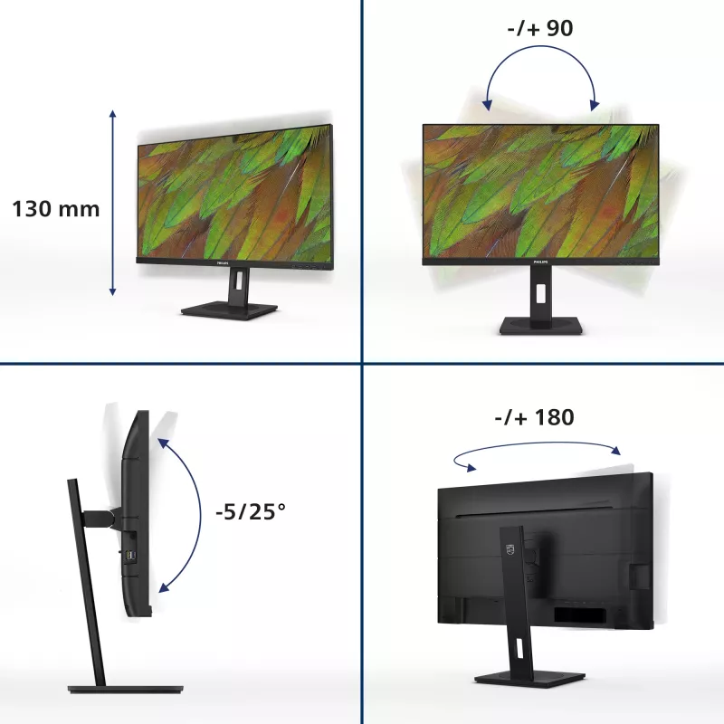 Philips 3000 seeria 27B1U3900/00 arvutimonitor 68,6 cm (27 tolli) 3840 x 2160 pikslit 4K Ultra HD LCD must
