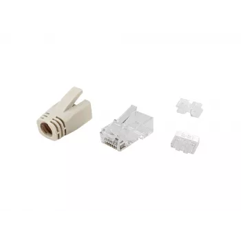 Equip Cat.6A RJ45 pistikute komplekt 100 tk läbipaistev valge