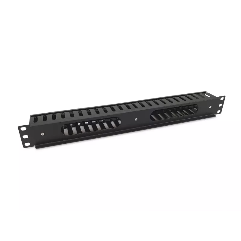 Equip 19-tolline riiulile paigaldatav kaablite halduspaneel, must