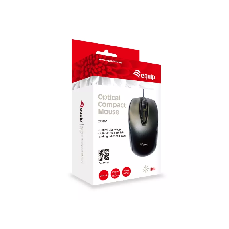Equip 245107 hiir kontor Ambidekstrousne USB Type-A Optiline 1000 DPI