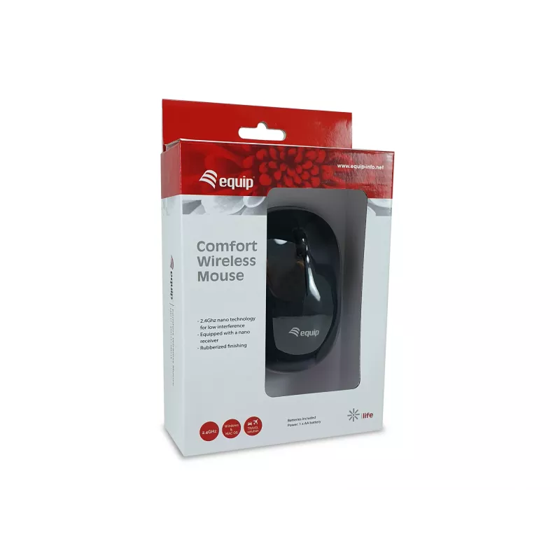 hiir Equip Comfort Wireless Must RF-traadita