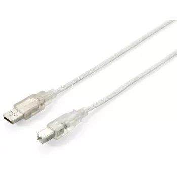 USB 2.0 Type A to Type B kaabel Equip 128650 1.8m Transparent Silver
