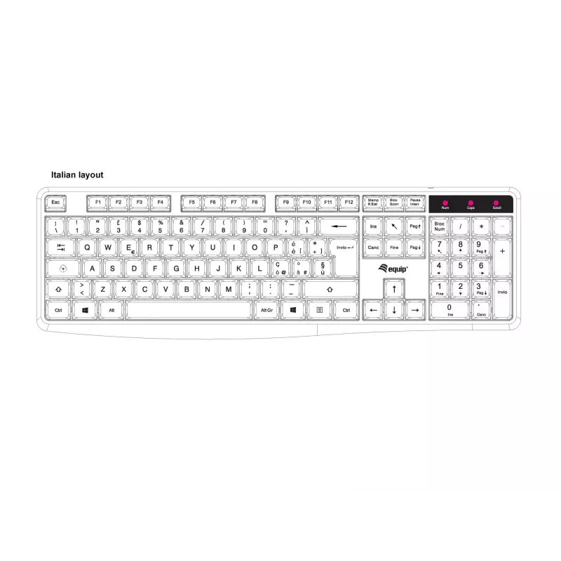 Equip 245213 klaviatuur kontorisse USB QWERTY itaalia must