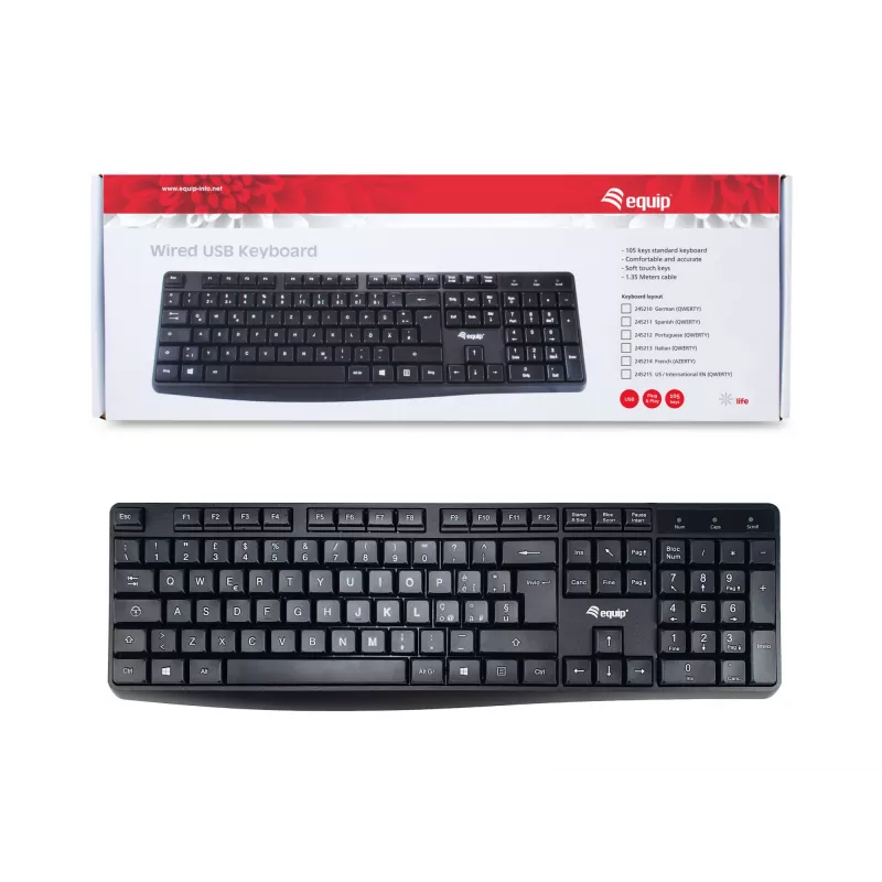 Equip 245213 klaviatuur kontorisse USB QWERTY itaalia must