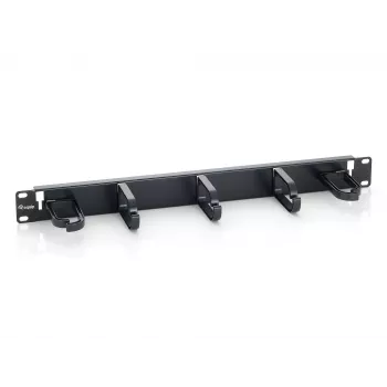 Equip 19-tolline rack-kinnitusega kaablihalduspaneel, must (RAL 9005)