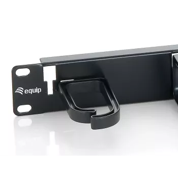 Equip 19-tolline rack-kinnitusega kaablihalduspaneel, must (RAL 9005)
